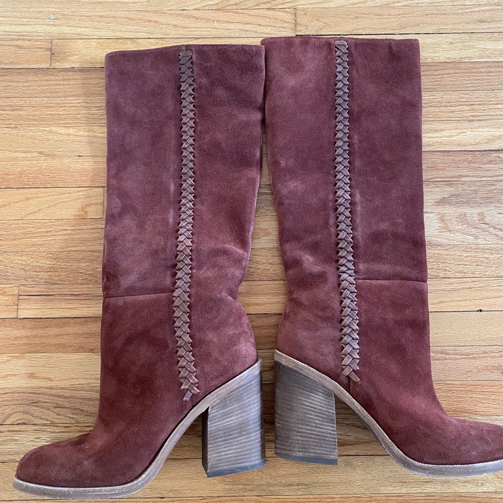 NEW UGG tall suede heeled boots